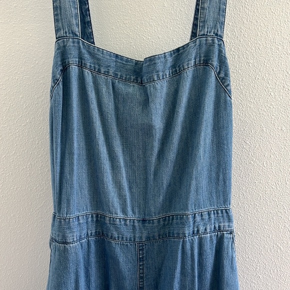 Madewell Denim Tie Back Wide Leg Jumpsuit 12 - Picture 2 of 3